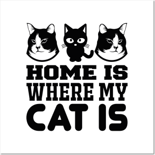 Home Is Where My Cat Is T Shirt For Women Men Posters and Art